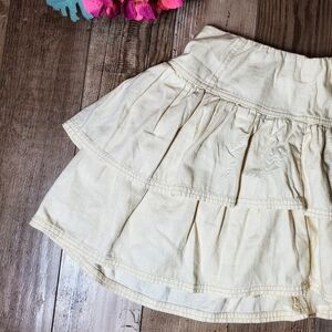 American Eagle Outfitters Cream Tiered Mini Skirt Size Medium 100% Cotton EUC